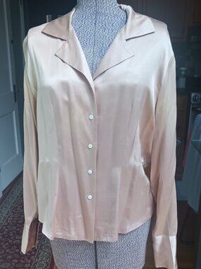 Banana Republic Champagne Beige Silk Blouse